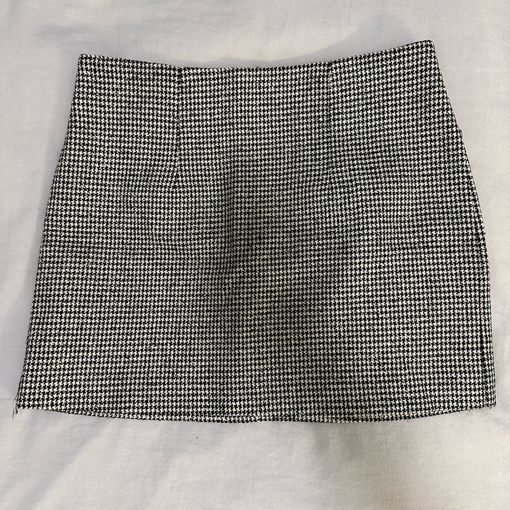 Mango Black and White Mini Skirt